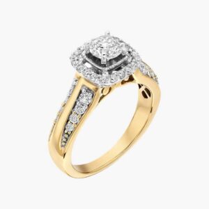 Two-Tone Halo Ring