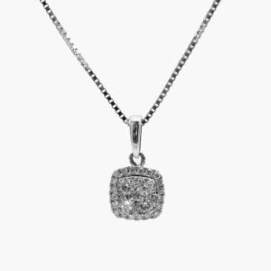 Cushion Pavé Pendant Necklace