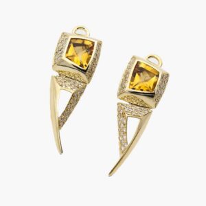 Square Stone Spike Earrings