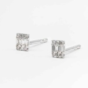Rectangle Cluster Stud Earrings