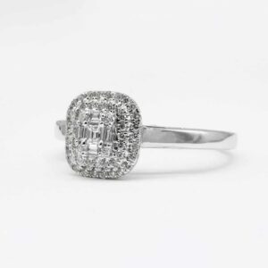 Cushion Cluster Ring